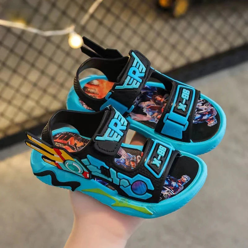 Boys Sandals 1-12 Year Old Soft Sole Anti Slip Sandals Cartoon Outwear Small and Medium Sized Children Beach Sandal
