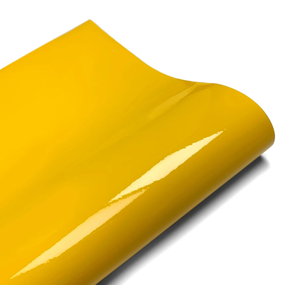 Glossy Yellow Car Covering Film Vinyl Wrap Waterproof Vinyl Auto Tuning DIY Motorcycle Stickers Decor Film for Car Accessories