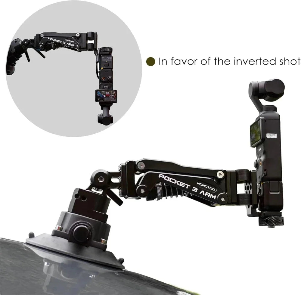 HONGTOO DJI Pocket 3 Car Mount Bracket Support Arm Z-axis Vibration Damper Shock Absorber Arm for DJI POCKET Osmo Gopro Camera