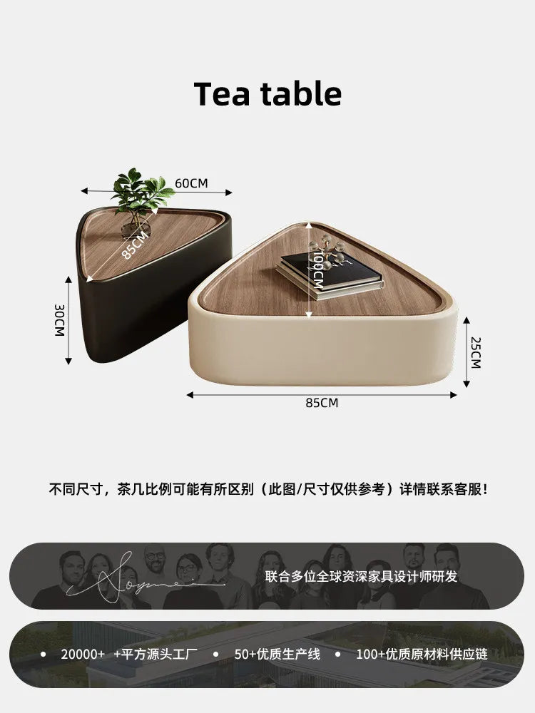 Coffee Table Living Room Small Space Luxury Cream Designer Simple Solid Wood Minimalist Storage Nordic Round Center Furniture
