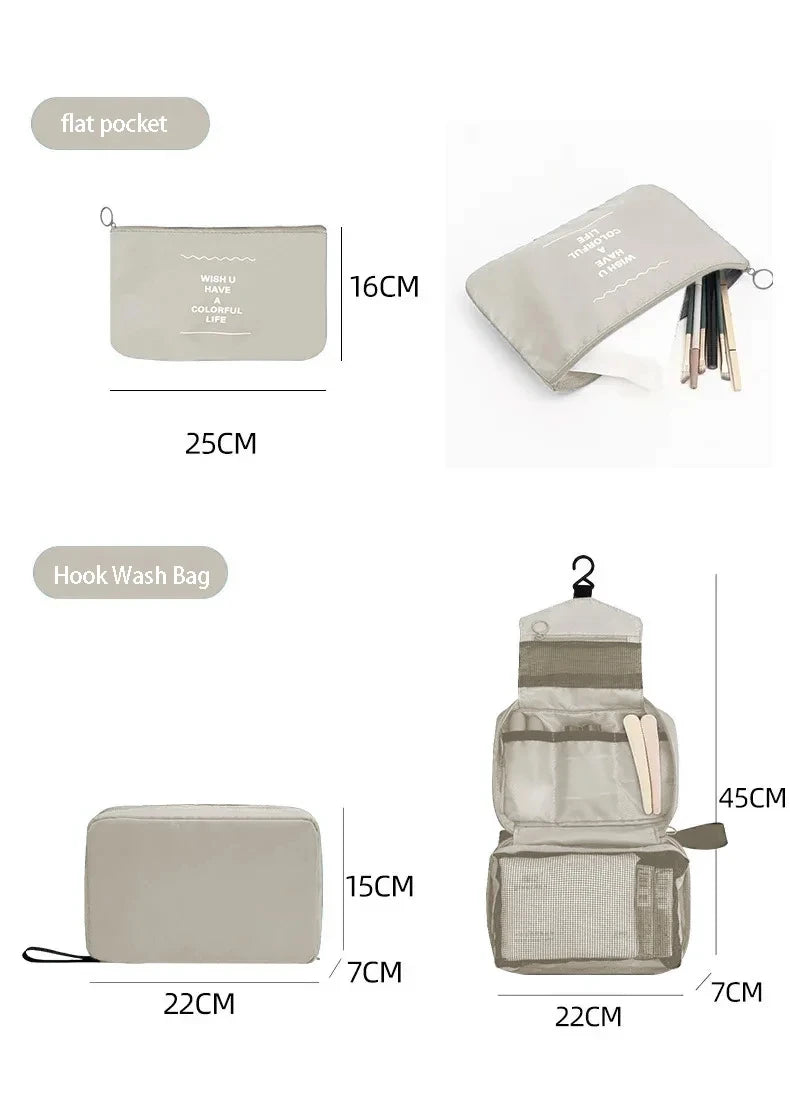 7/10 Pcs Set Travel Organizer Storage Bags Suitcase Packing Cubes Cases Portable Wardrobe Luggage Clothes Shoe Pouch Fold