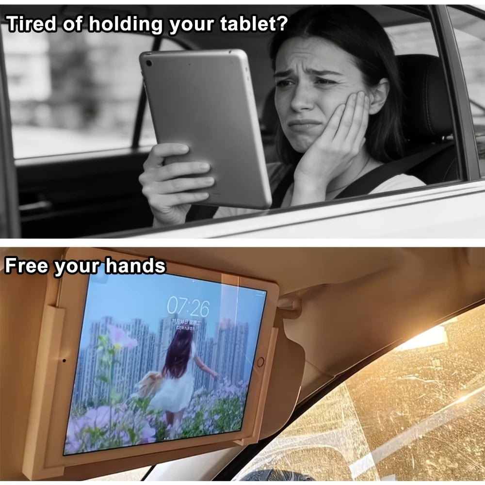 Universal Sun Visor Tablet Mount Car Phone Holder Plastic Clip Stand For Foldable Screen iPad GPS Navigation Bracket Parts Set