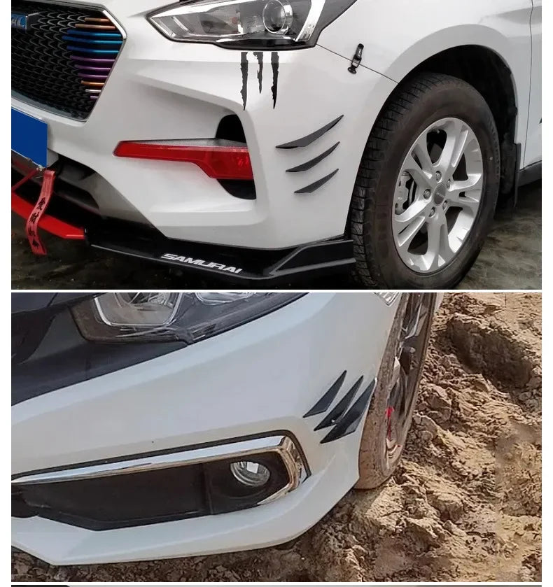 Hot Sale 6pcs/set Decoration Diffuser Splitter Fin Body Spoiler Canard Valence Chin Car Tuning Canard Universal Front Bumper Lip