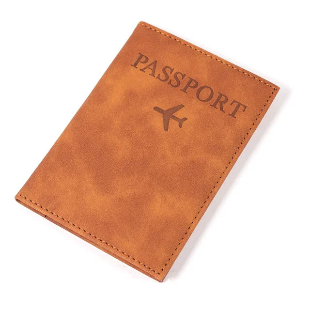 PU Leather Passport Cover For Men & Women World Map Travel Passport Case Organizer - Protective Card Holder ID Document Covers