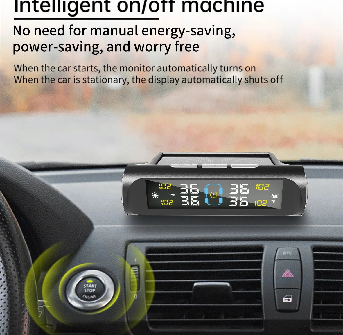 Car Tire Pressure Monitoring System Car Tyre Pressure Monitor Tyre Pressure Alarm 4 External Sensors
