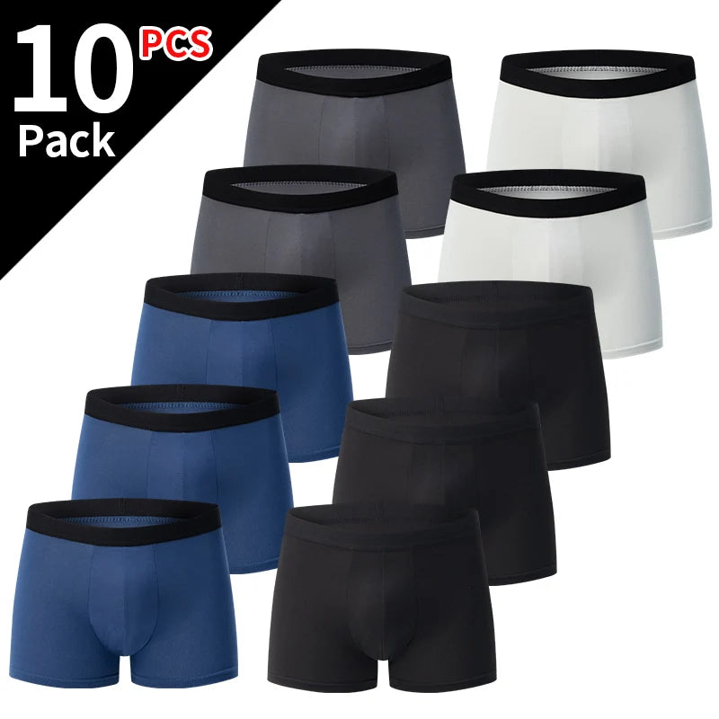 4/10piece Men's European And American Size Printed Fashionable Underwear Comfortable Plus Size Boxer Shorts Casual Sports Shorts