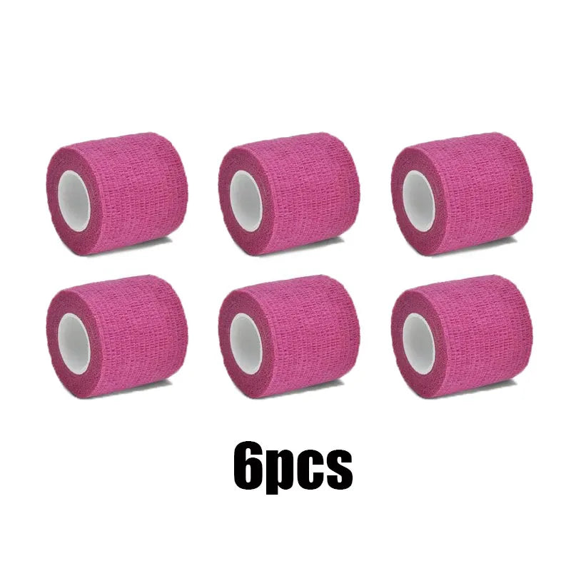 6/10/12pcs First Aid Self Adhesive Cohesive Elasticity Bandages Sports Tape For Wrist Ankle Sprains & Swelling Tattoo Cover