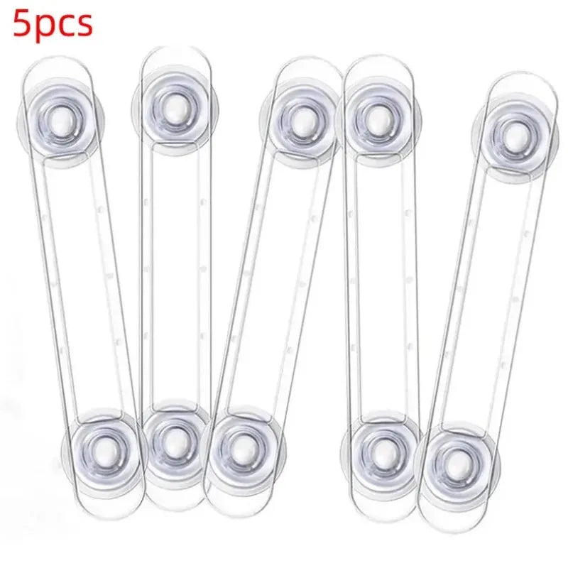 Multi-functional Child Safety Lock Transparent Anti-Opening Soft Strap Drawer & Refrigerator Lock for Home Security