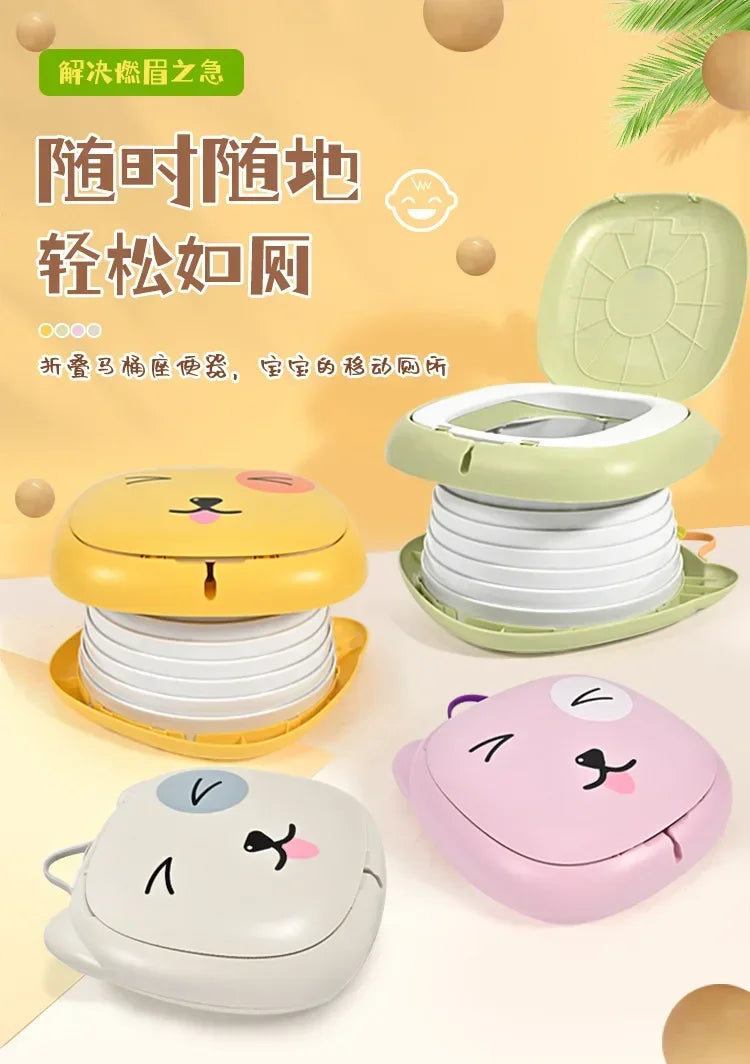 Portable Kid Boy Girl WC Toilet Seat Pot Kids Folding Toilet Baby Travel Toilet Children's Potty Car Sealed Anti-odor Urinal