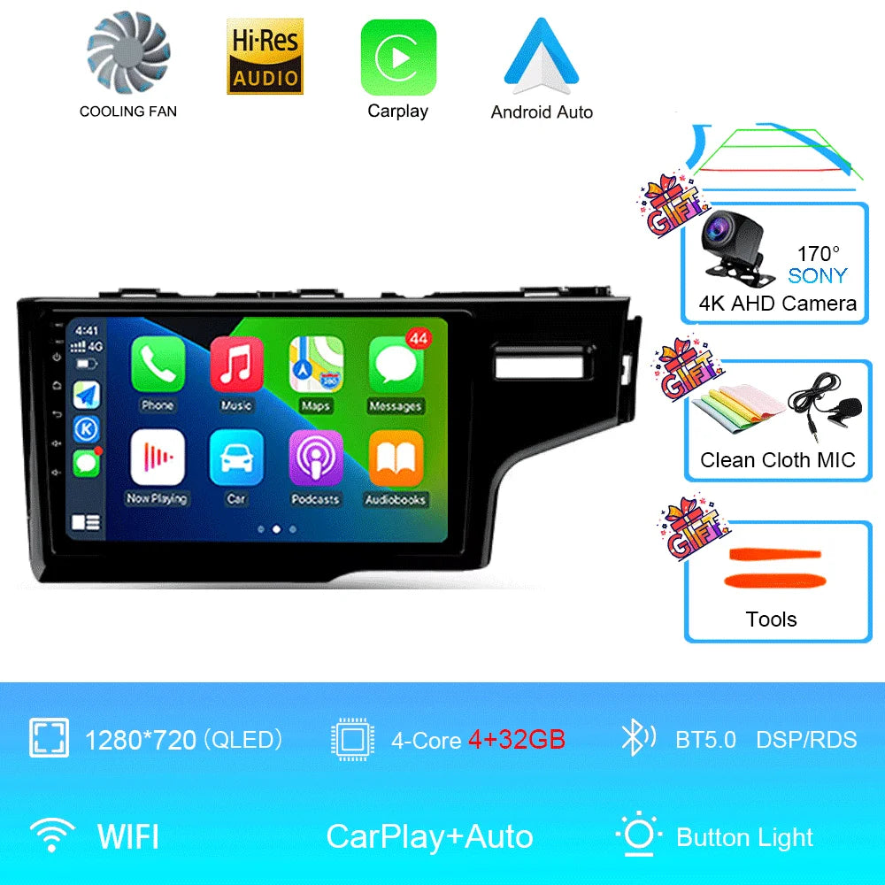2K Screen Android 16 Carplay Multimedia Radio Player for HONDA FIT JAZZ 2014-2020 DSP 2din Autoradio Stereo Head Unit