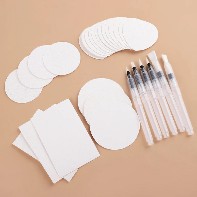 5/100Pcs 3D Drawing Magic Canvas Sponge with Water Brush DIY Art Foam Texture Painting Paper Kids Birthday Party Christmas Gifts
