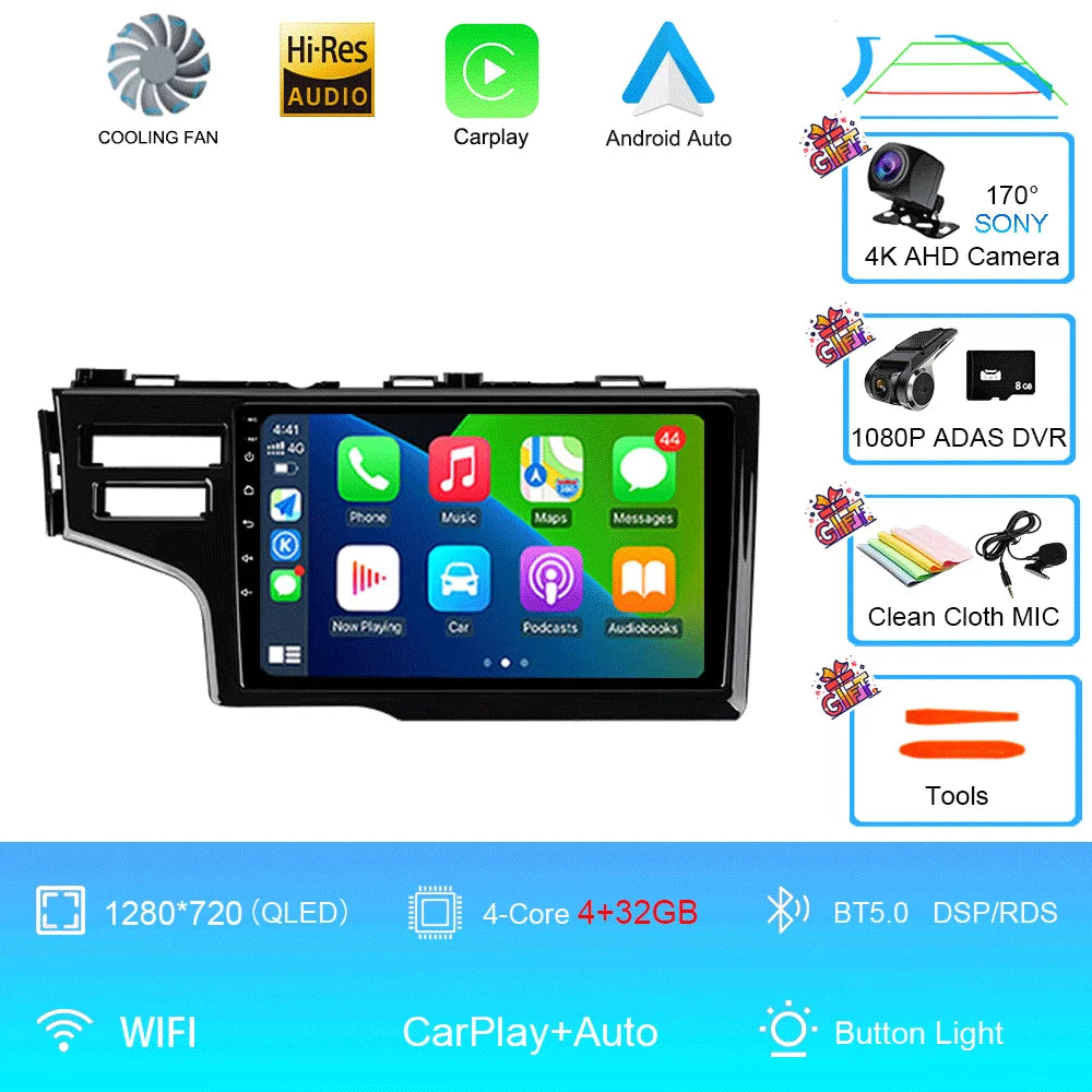 For Honda Fit Jazz 2014 2015 2016 2017 Autoradio GPS Stereo 2din Head Unit Carplay Auto Multimedia Player Car Radio