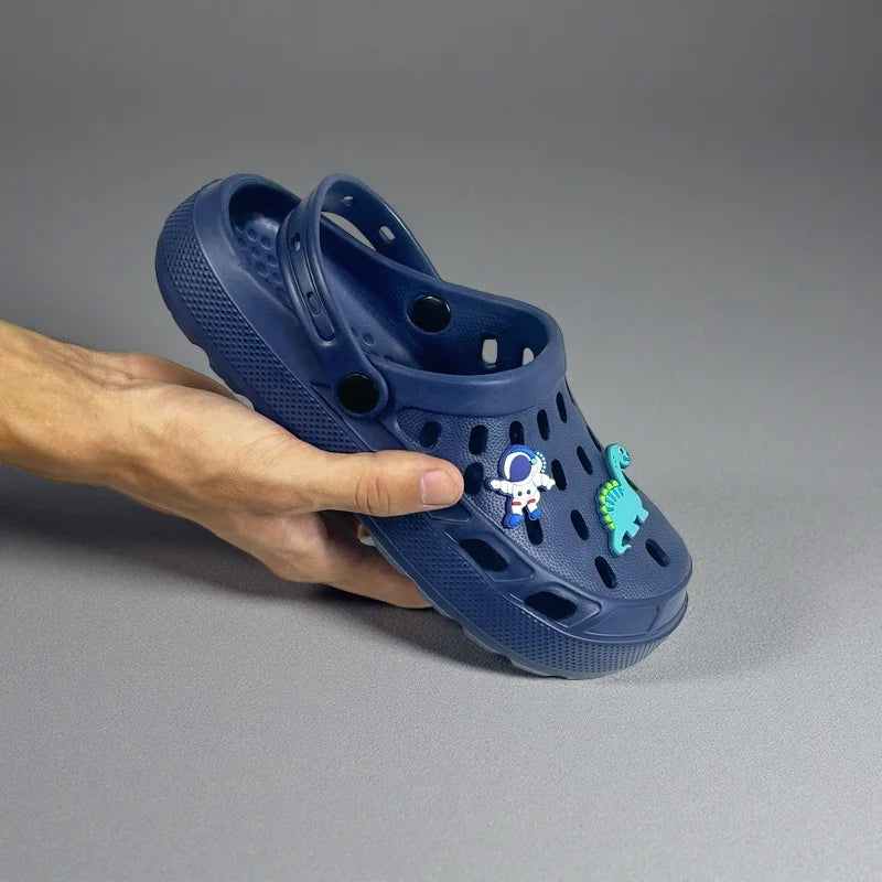 Cool Dinosaur Charm Clogs for Boys - Lightweight Breathable Kids Water Shoes for Beach Pool Party