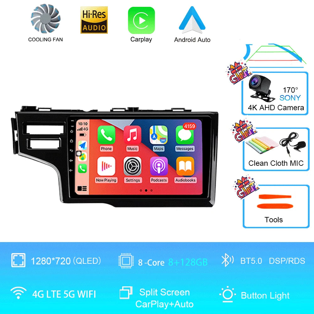 For Honda Fit Jazz 2014 2015 2016 2017 Autoradio GPS Stereo 2din Head Unit Carplay Auto Multimedia Player Car Radio