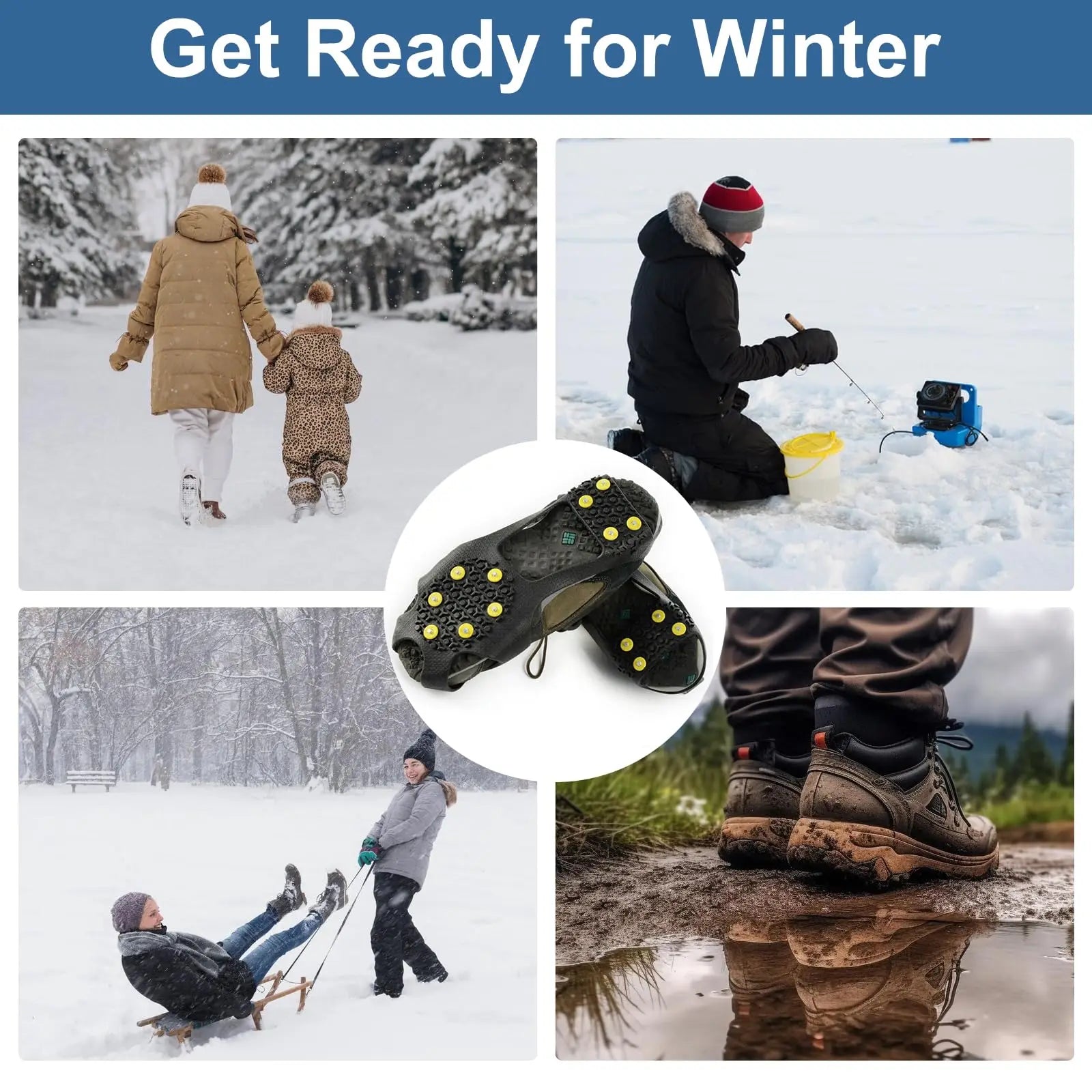 Outdoor snow claw shoe covers for men and women 10 teeth rock climbing crampons non-slip climbing cleats Hiking accessories