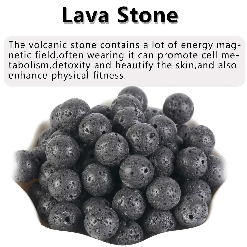4-12MM Natural Stone Beads Lava Amethyst Tiger Eye Quartz Agates Round Loose Beads for Jewelry Making DIY Bracelet Accessories