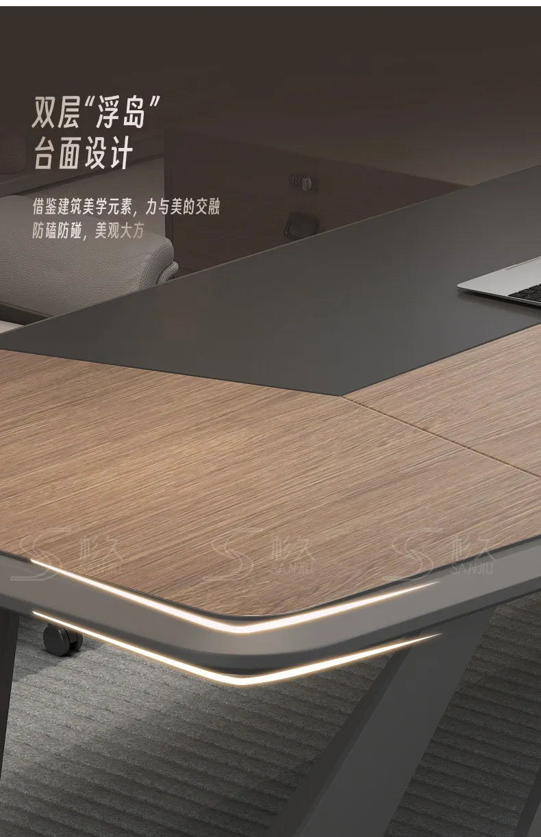 European Modern Office Desk Wooden Computer Gaming Decoration Drawer Office Desk Luxury Storage Meuble Bureau Home Furniture