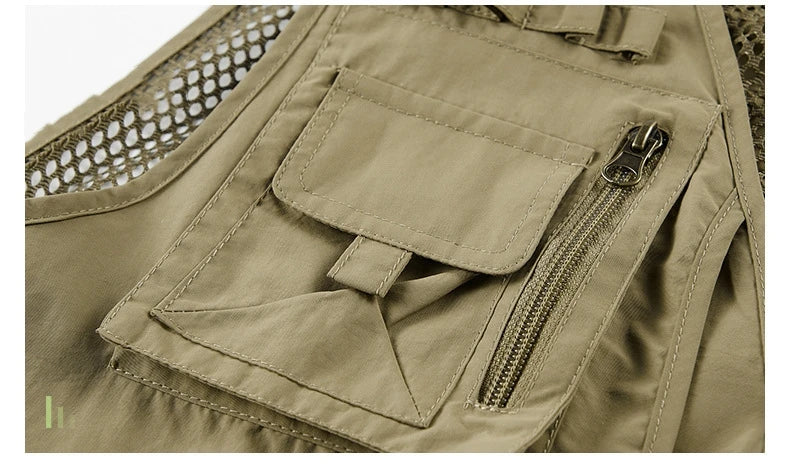 FGKKS Men Multi Pockets Vest Men's New Breathable Outdoor Fishing Vest Quality Design Leisure High Tech Male Jacket