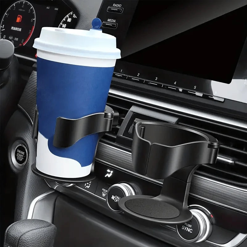 Adjustable Car Vent Cup Holder with Sponge Base Secure Grip for Bottles and Cans Easy Installation Design
