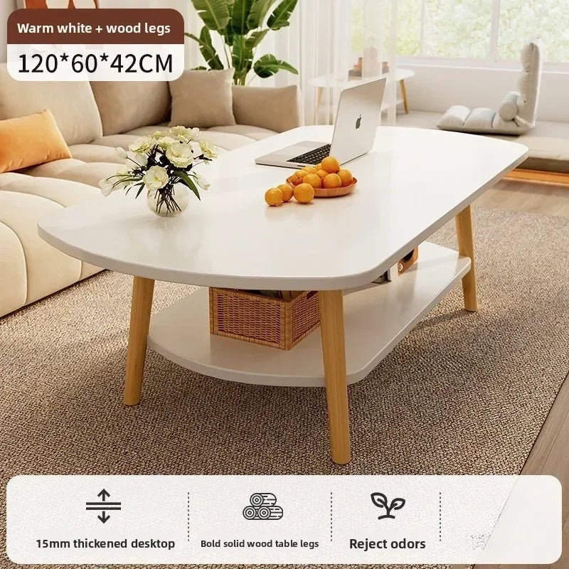 Coffee Table Living Room Small Apartment Multi-functional Small Tea Table Nordic Simple Homestay Double-layer Small Table