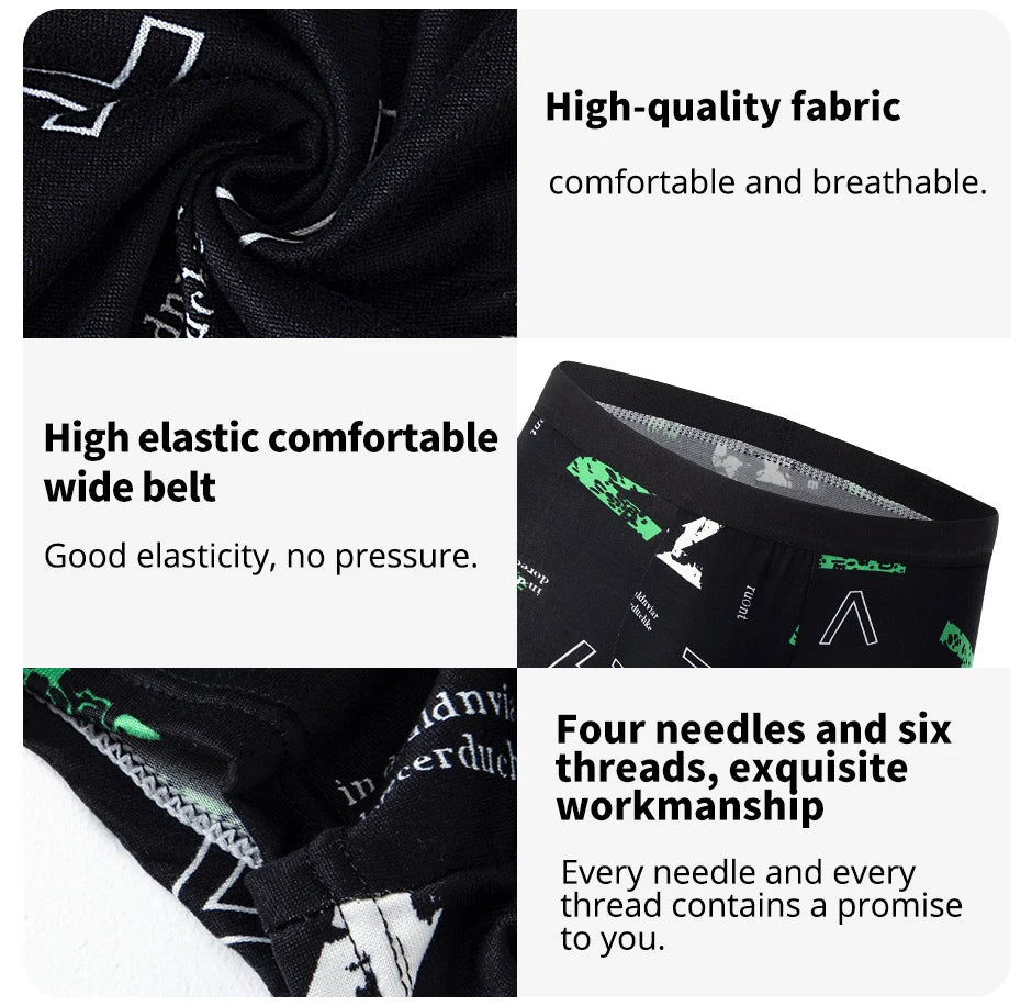 4/10piece Men's European And American Size Printed Fashionable Underwear Comfortable Plus Size Boxer Shorts Casual Sports Shorts