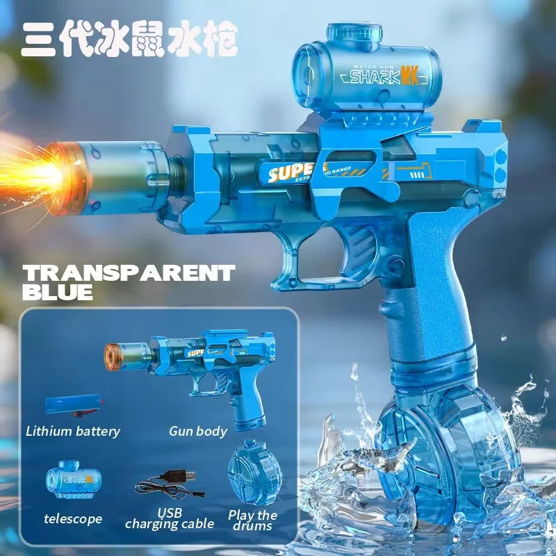Electric Water Guns For Adults Powerful Squirt Automatic Water Suction Water Blasters Summer Outdoor Beach Toy For Boys Kid Gift