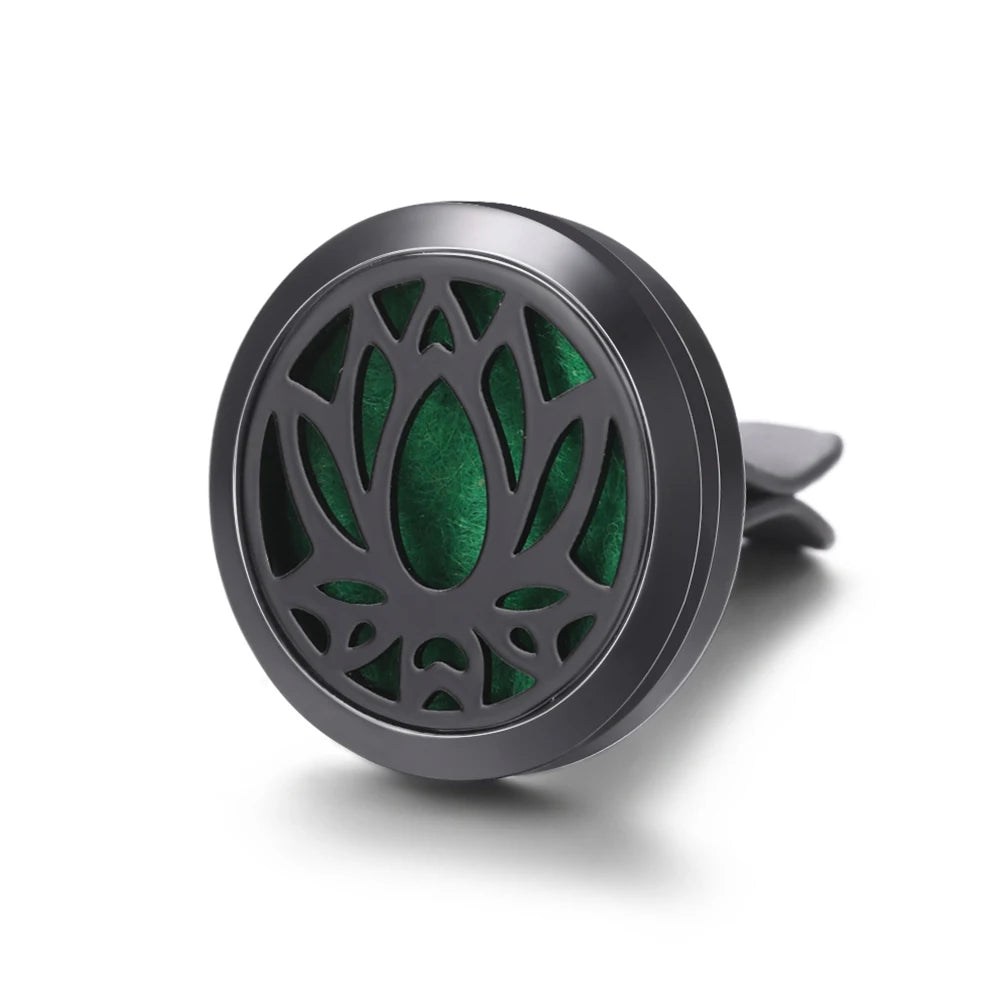 New Car Air Freshener Diffuser Clip Black Hollow Pattern Aromatherapy Lockets Essential Oil Perfume Pendant Car Ornaments Gift