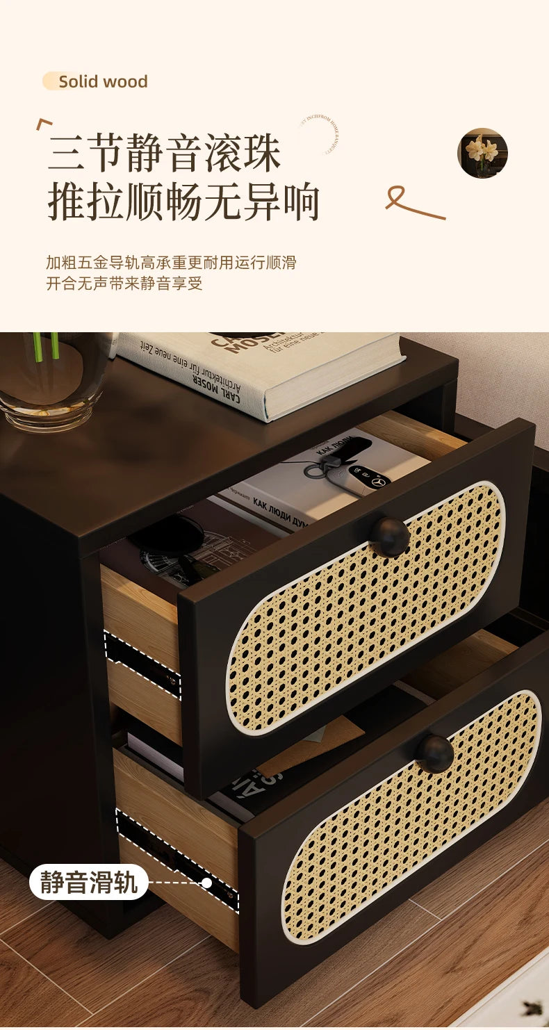Bedroom Vintage Nightstands Rattan Wooden Design With Drawers Nightstands Minimalist Luxury Mesa De Cabeceira Unique Furniture
