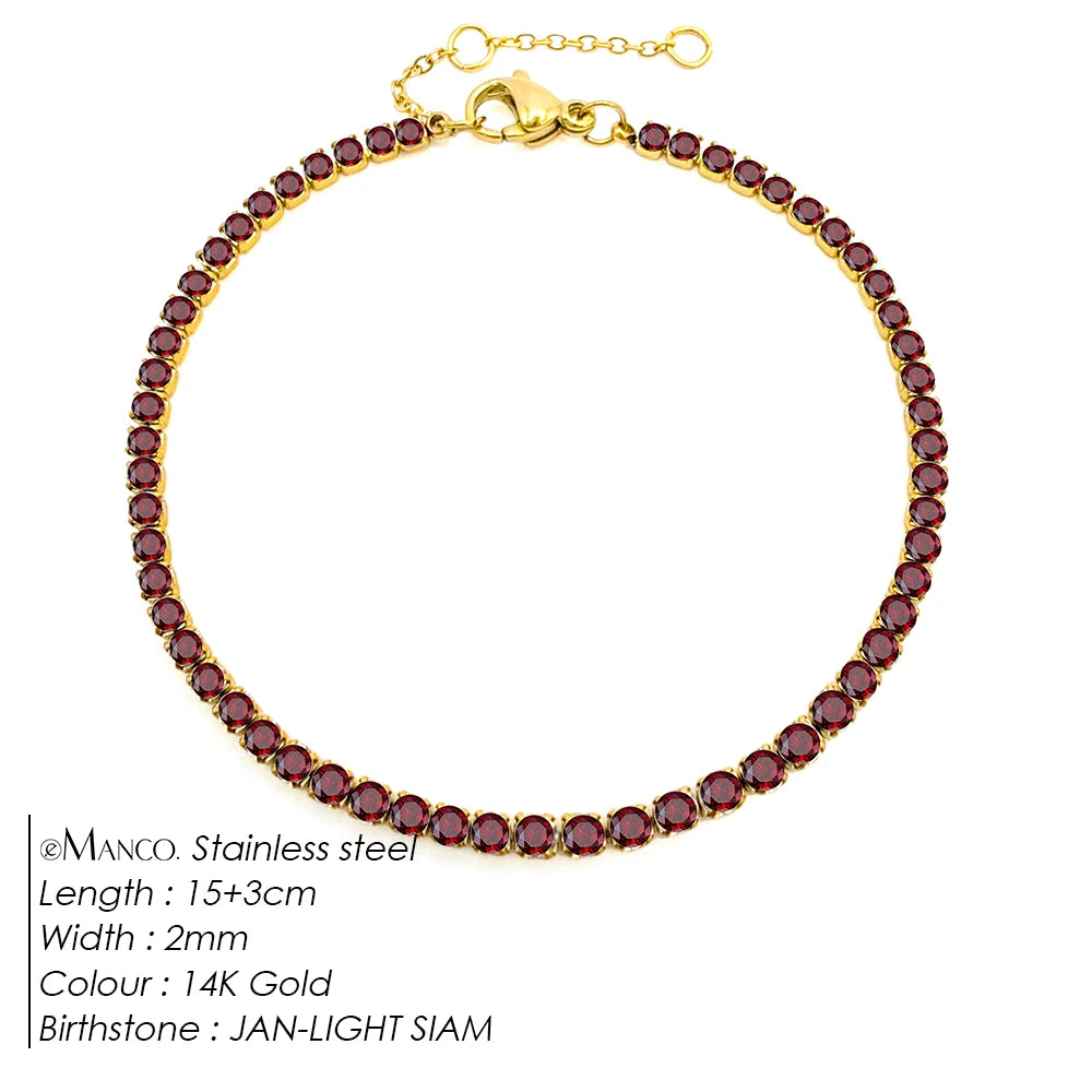 EManco Stainless Steel Women's Zirconia Tennis Bracelet Classic Bridal Accessories Wholesale