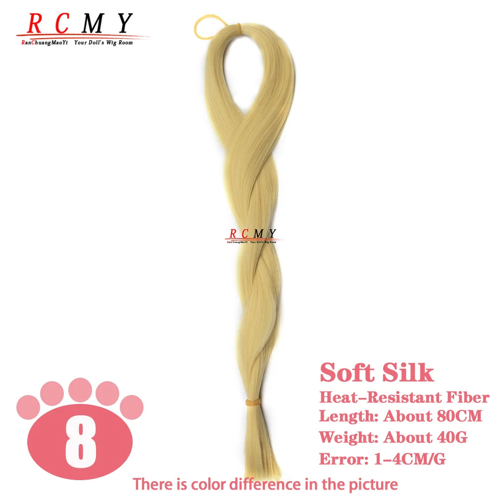 RCMY Soft Silk Doll Hair BJD/SD Blue Doll Wig Heat-resistant Synthetic Nylon Fiber 1/3 1/4 1/6 Doll Accessories