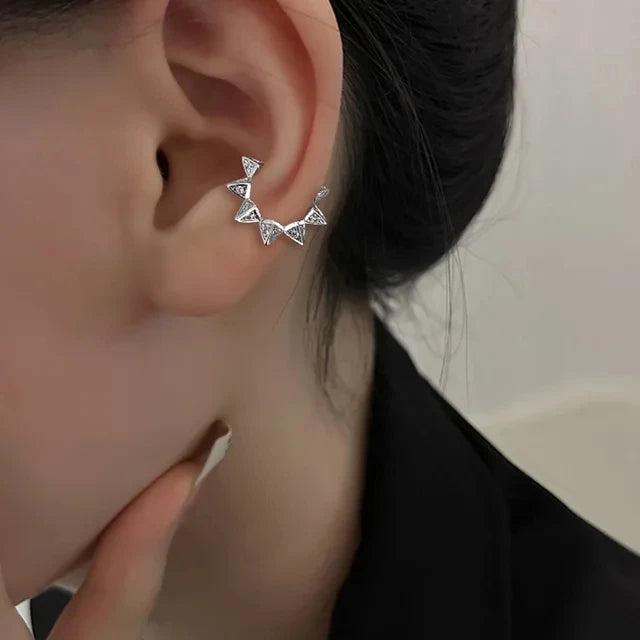 New Fashion Zircon Double-layer Ear Cuff No Piercing Earring 2023 Trendy Punk Unique Metal Geometric Ear Clip for Women Jewelry