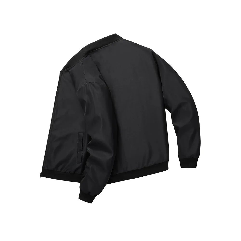 1pcs Spring and Autumn New Baseball Collar Short Loose Solid Color Jacket Men's Business Casual Thin Coat Trend