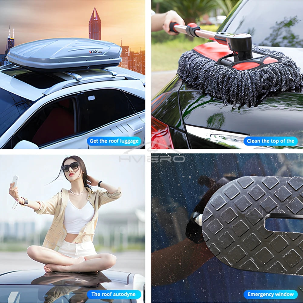 Auto Foldable Car Roof Rack Door Step Multifunction Universal Latch Hook Foot Pedal Aluminium Alloy Safety Accessories Kickstand