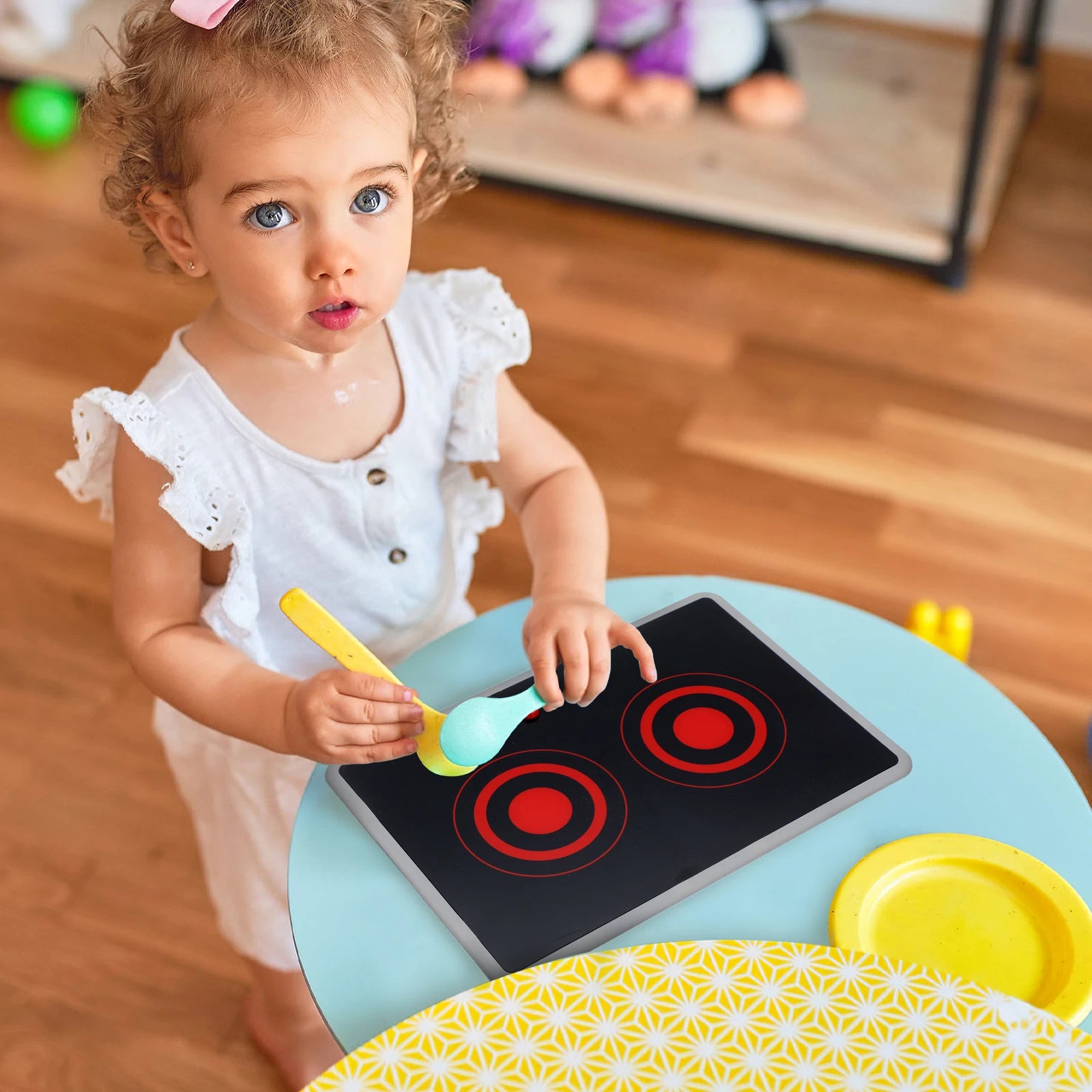 Home Kids Play Kitchen Appliance Realistic Induction Stove With Sound Light Pretend Play Kitchen Toy For Toddler Operated Models