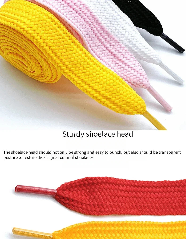 New 2cm wide fashion laces men and women sneakers flat shoes casual shoes lace length 100/120/140/160cm shoelace 18 color