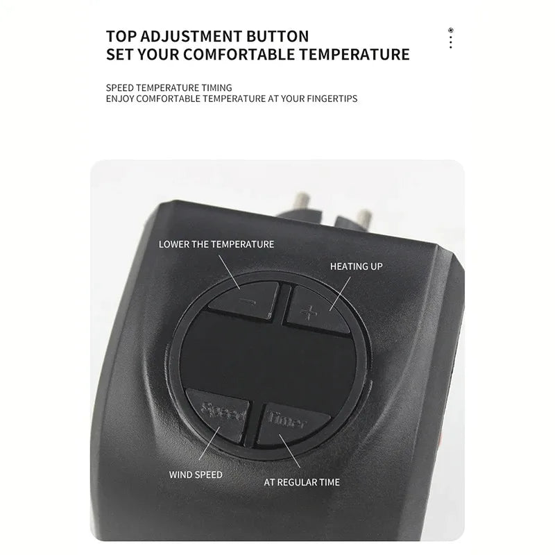 Portable Electric Heater for Rooms, Plug-In Wall Mini Radiator Fan Warmer, Compact Home Heating Appliance