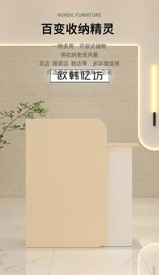 Customized Glamour Desk Table Trendy Aesthetic European Storage Reception Desk Elegant Classic Rezeptionstheke Office Furniture