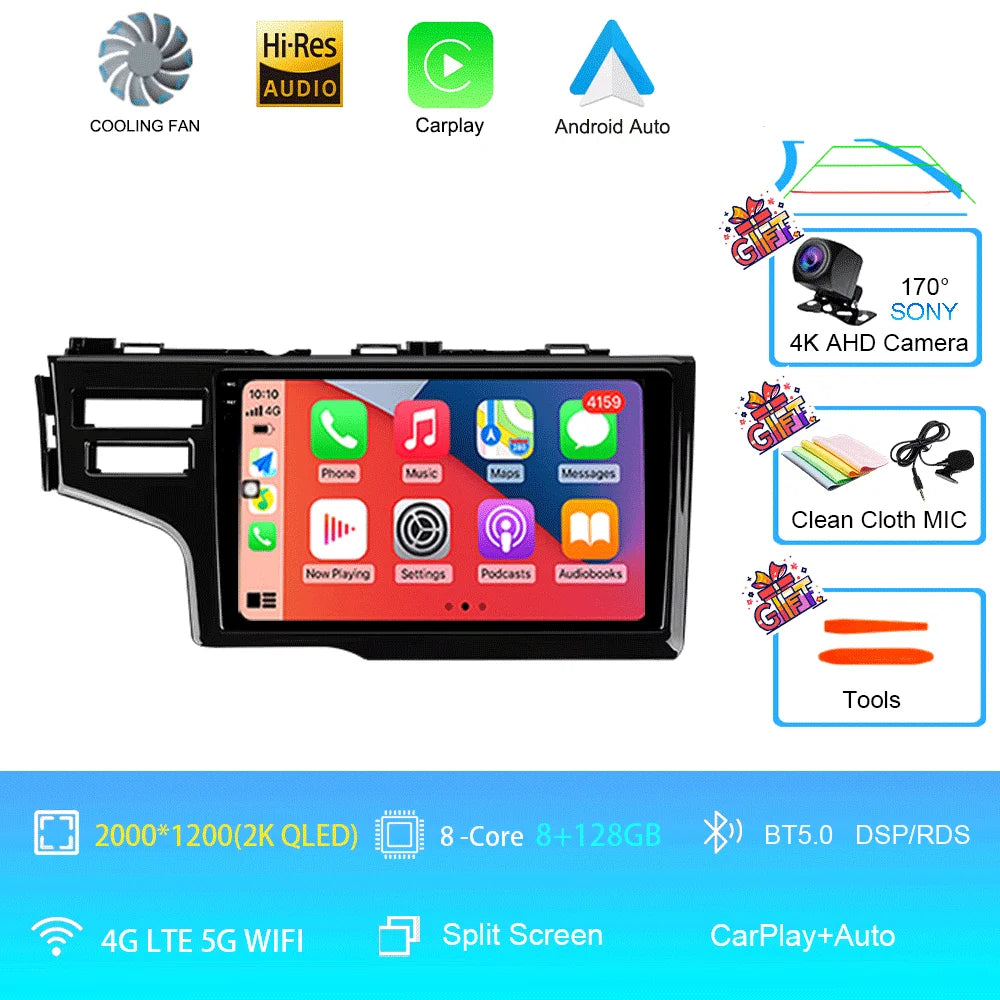For Honda Fit Jazz 2014 2015 2016 2017 Autoradio GPS Stereo 2din Head Unit Carplay Auto Multimedia Player Car Radio