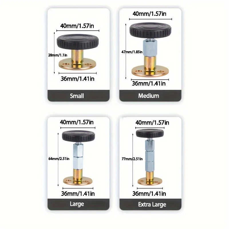 Keep Your Bed Frame Quiet and Secure with Adjustable Headboard Stoppers (30-105mm)