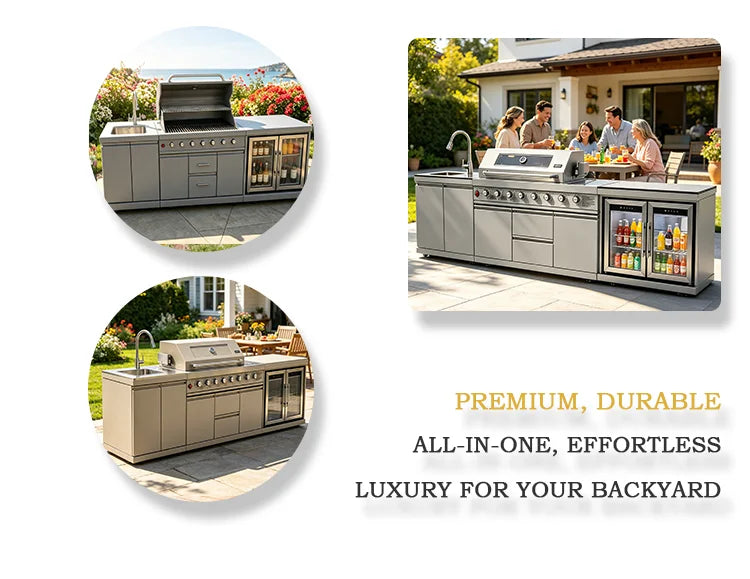 Full Kitchens Offer Complete Outdoor Kitchens, Durable Cabinets Set with Kitchen Islands & Carts, Ensemble Casserole De Cuisine