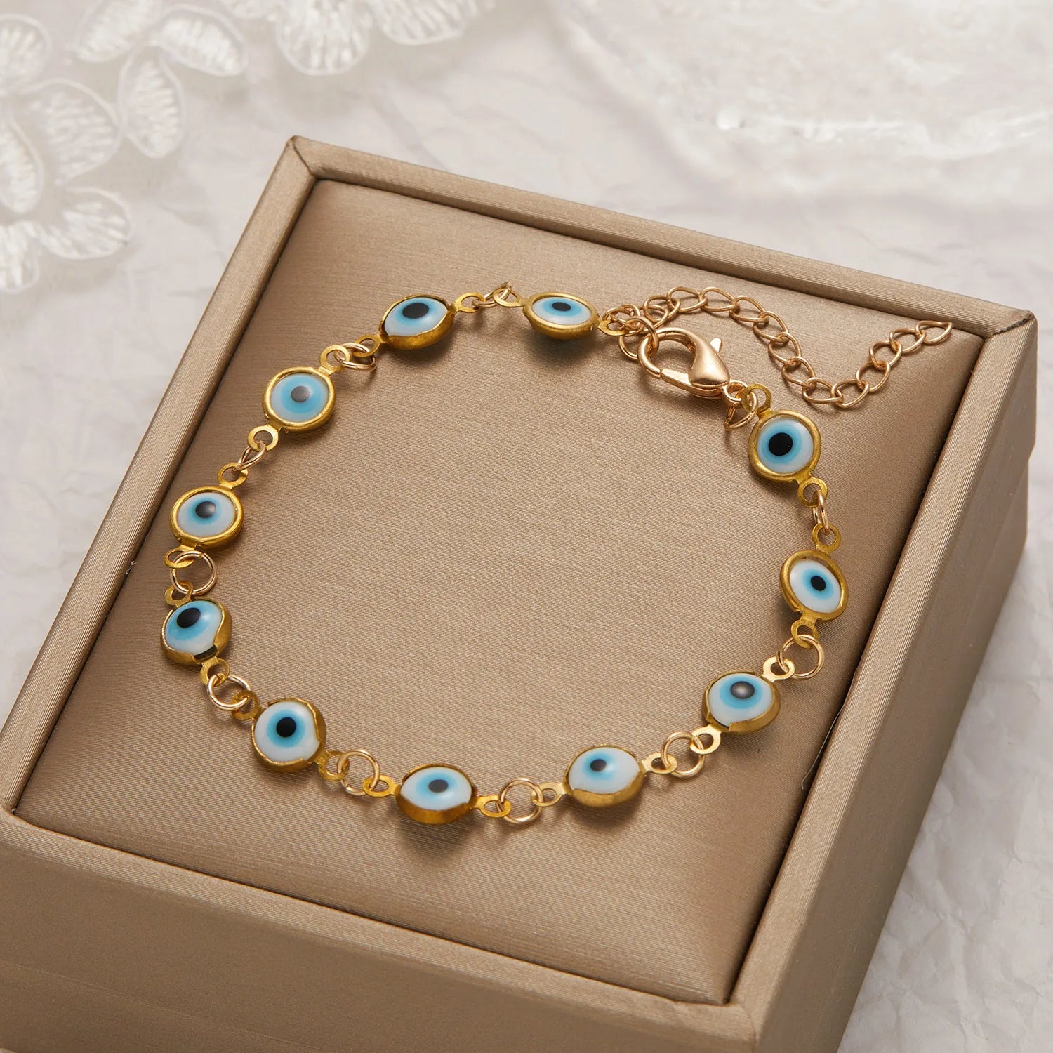 Clearance_Lucky Turkey Evil Eye Bracelet For Women Men Colorful Red Blue Eye Adjustable Metal Chain Bangles Good Luck Wealth Jew