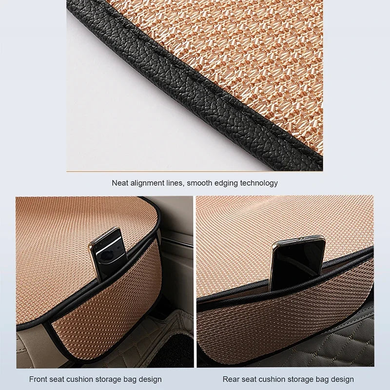 Breathable Ice Silk Car Seat Cushion Non-slip and Wear-resistant  Car Seat Cover, Square / Long / 3-Piece Set Available