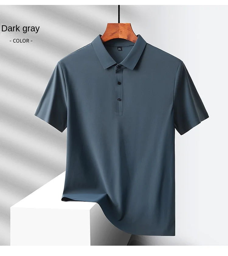 Selected popular nylon fabric, dad's summer clothing, middle-aged men's short sleeved T-shirt, summer ice silk quick drying, mid