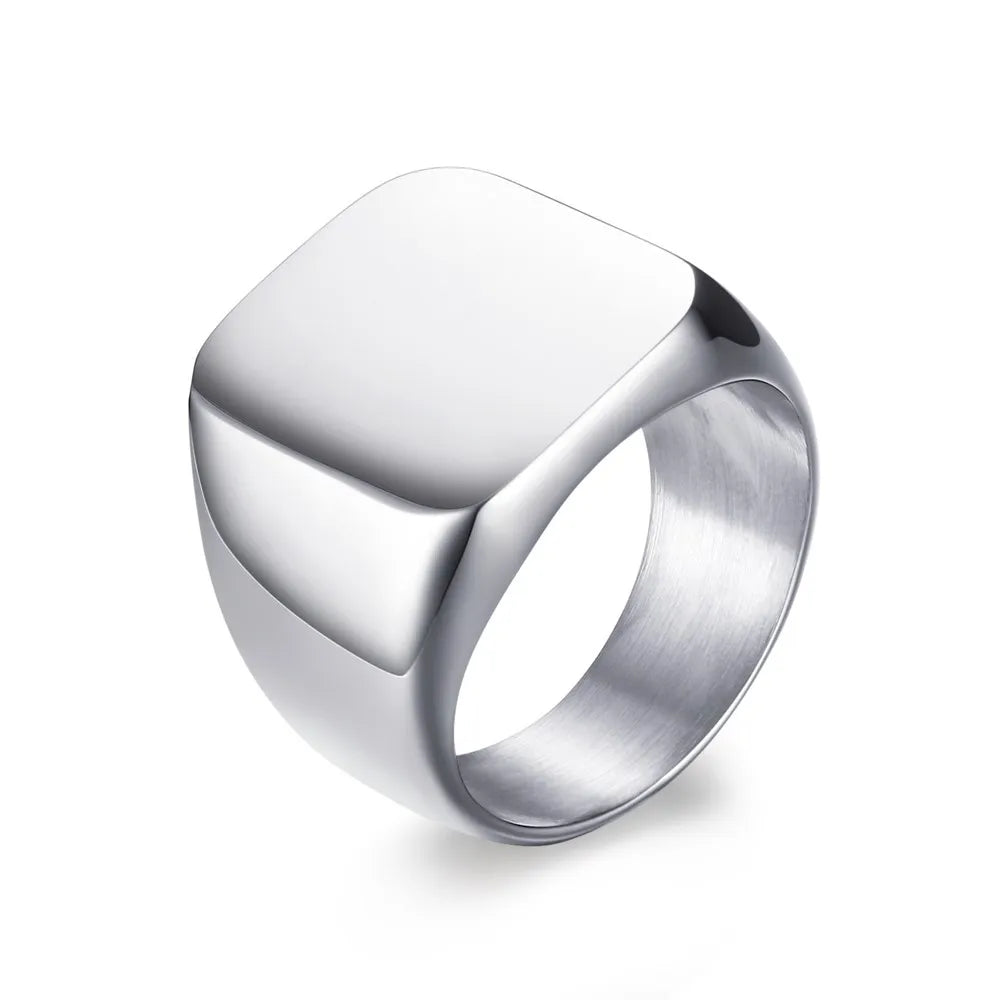Vnox Gold Color Rings for Men Women, Simple Glossy Stainless Steel Wedding Bands, Signet Stacking Finger Ring Jewelry Gift