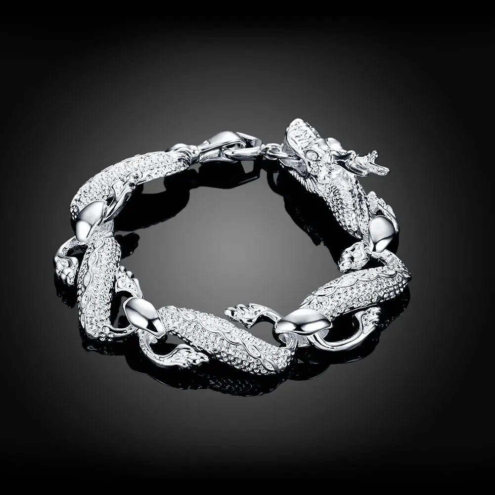 Fine Noble 925 Sterling Silver Solid Chain Bracelet For Women Men Charm Party Gift Wedding party Fashion Jewelry