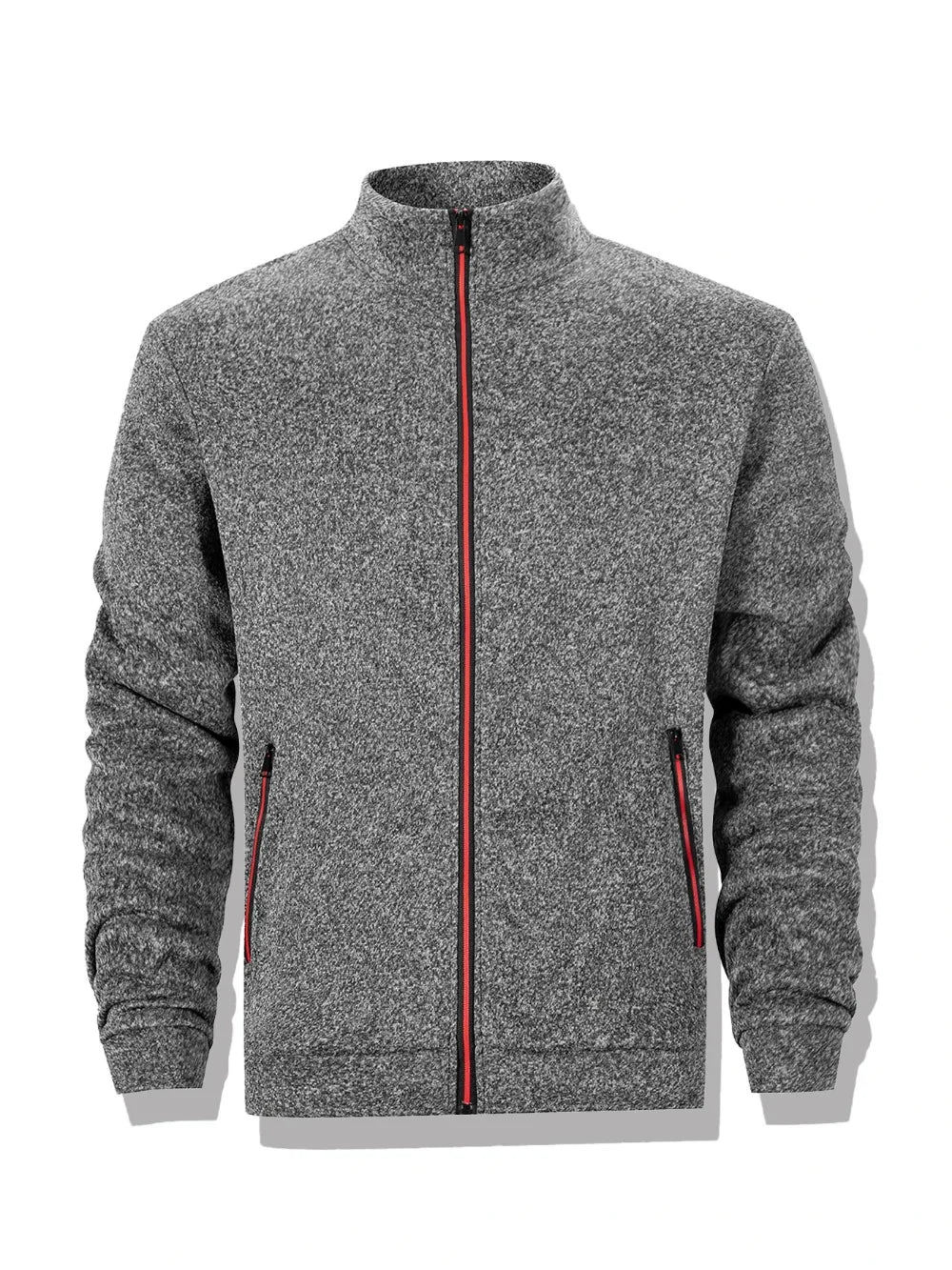 Men's Casual Sweatshirt Jackets Full Zip Up Cardigan Stand Collar Jacket Autumn Winter Male Outdoor Windproof Warm Coat
