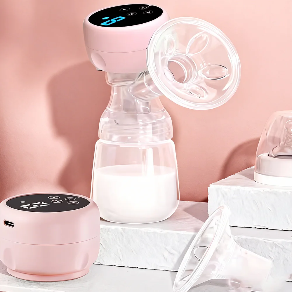 Breast Pump Intelligent Electric Breast Pump High Suction Painless Silent Milk Extractor for Moms Milk Postpartum Breastfeeding