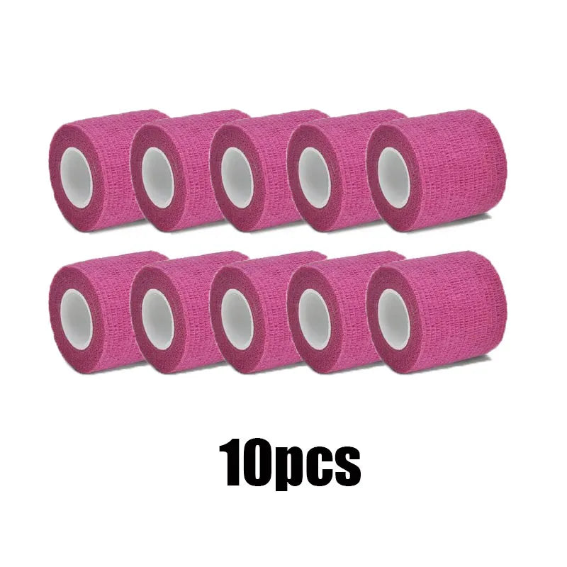 6/10/12pcs First Aid Self Adhesive Cohesive Elasticity Bandages Sports Tape For Wrist Ankle Sprains & Swelling Tattoo Cover