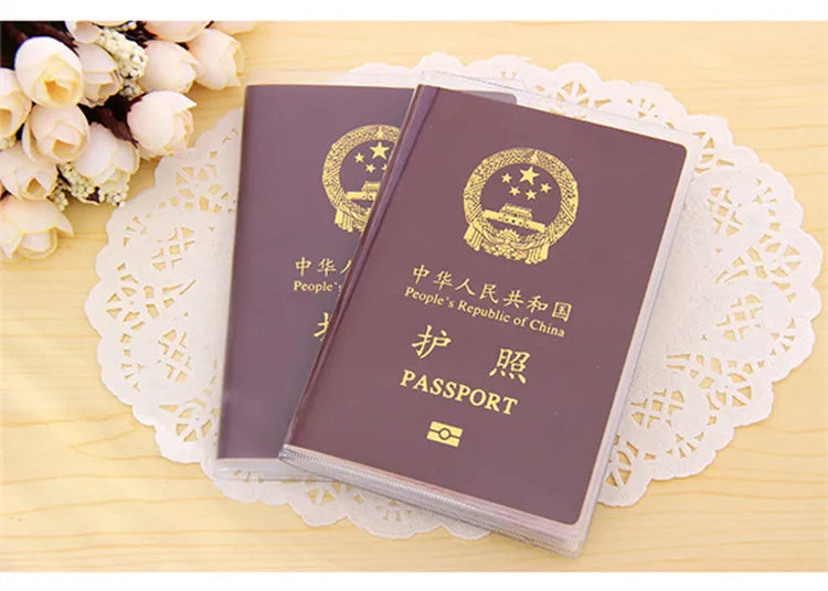 1-3PCS Passport Protective Cover Transparent Frosted, PVC Material Waterproof Document Case