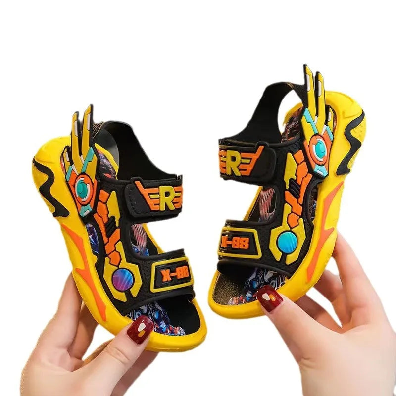 Boys Sandals 1-12 Year Old Soft Sole Anti Slip Sandals Cartoon Outwear Small and Medium Sized Children Beach Sandal